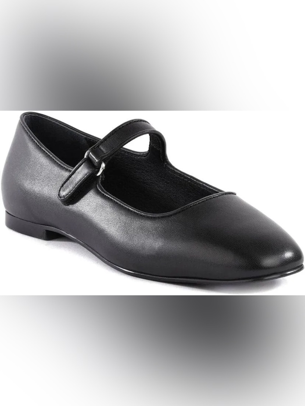 Seychelles Black Leather Mary Jane Flats
